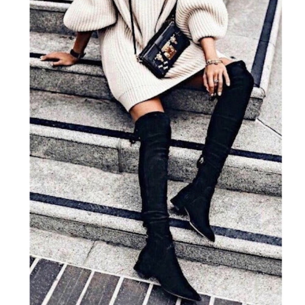 NEW Sam Edelman 'Paloma' Thigh High Boots Over The Knee- Black Suede -